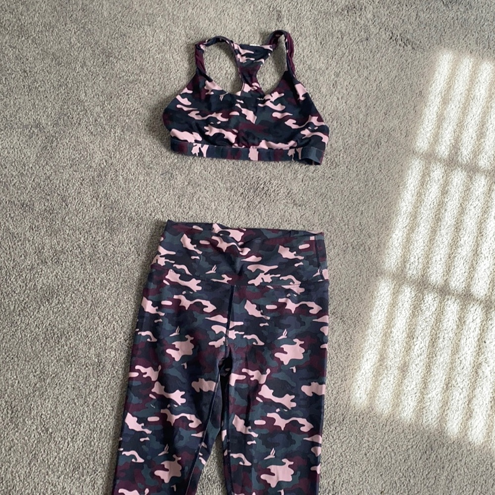 Fabletics purple camo set